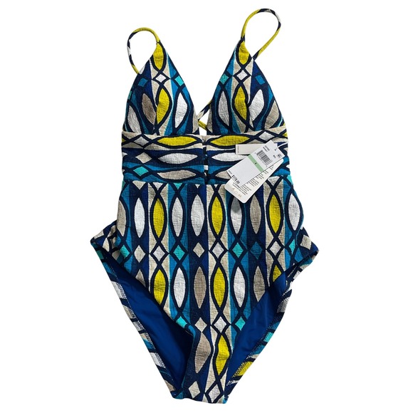 Trina Turk Other - Trina Turk Multicolor Blue Yellow One Piece Swimsuit Women's Size 8